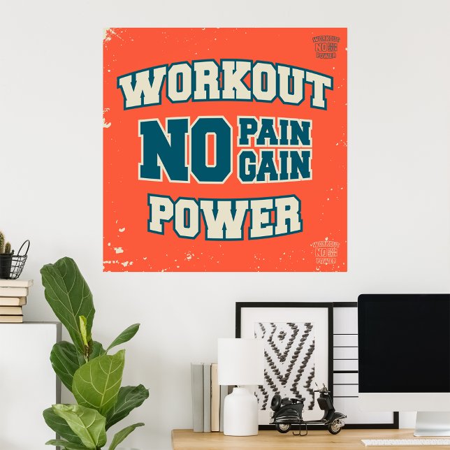 Poster Pas de douleur pas de gain puissance d'entraînemen (Créateur téléchargé)