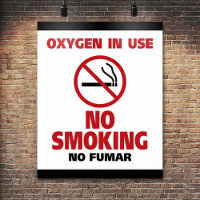 Pas de fumée - Oxygène en usage - Pas de fumée
