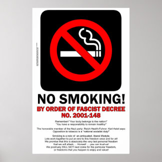 Poster PAS DE FUMEURS ! - Par décret fasciste ! -AFFICHE