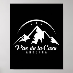 Poster Pas De La Casa Andorre Station De Ski Ski Snowboar