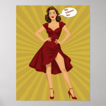 "Pas de moyens non" Feminist Pin-Up Girl - Art Rét