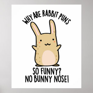 Poster Pas de nez de lapin Drôles de jeux de mots sur les
