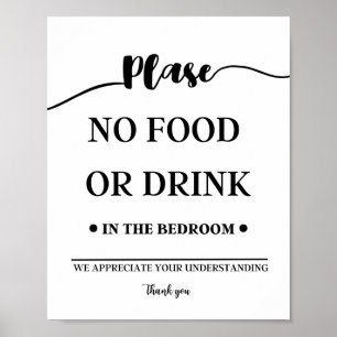 Poster Pas de nourriture ou de boisson dans la chambre