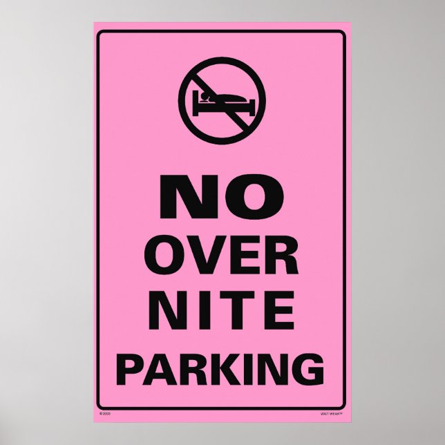 Poster Pas de parking sur place - Rose (Devant)