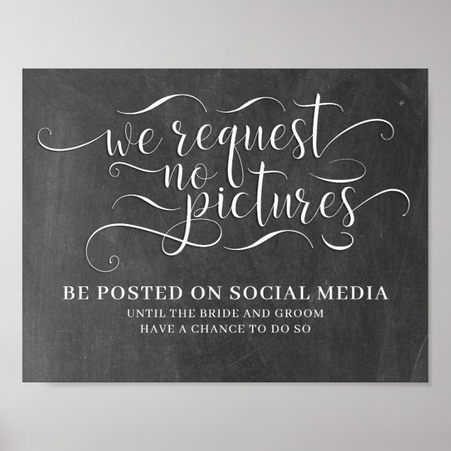 Poster Pas De Photos Sur Les Médias Sociaux - Signes Mari (Devant)
