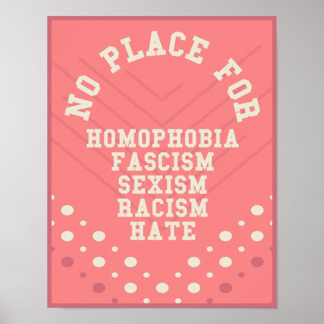 Poster Pas De Place Pour L'Homophobie Citation (Devant)