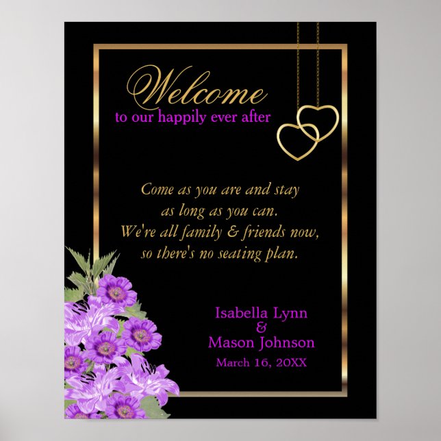 Poster Pas de plan de siège - Élégant Mariage de fleurs p (Devant)