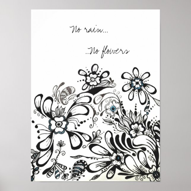 Poster Pas de pluie, Pas d'affiche de fleurs (Devant)