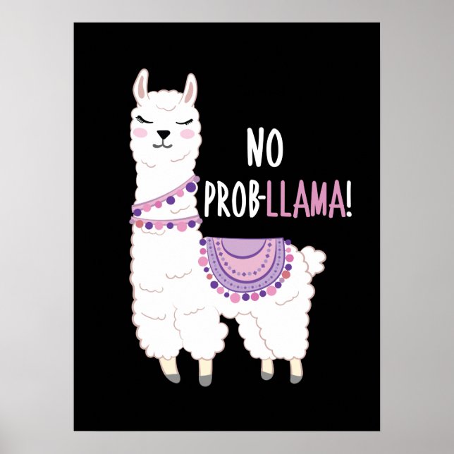 Poster Pas de problème Llama (Devant)