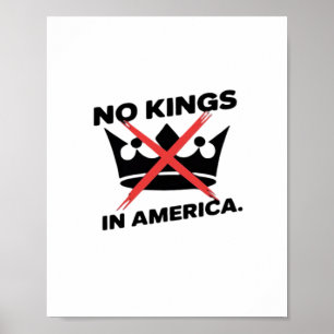 Poster Pas de rois en Amérique Anti essentiel Style Rétro
