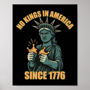 Poster Pas de rois en Amérique Anti Ice Trump Statue de l