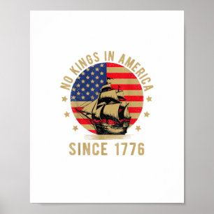 Poster Pas de rois en Amérique depuis 1776 Drapeau améric