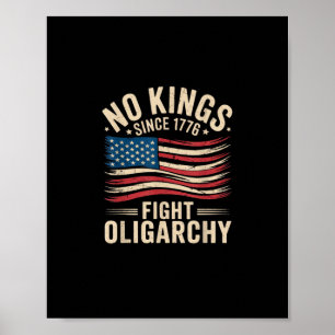 Poster Pas de rois en Amérique depuis 1776 Oligarchie Pa