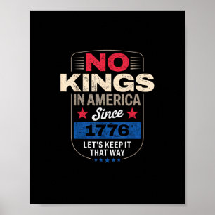 Poster Pas de rois en Amérique Rétro Classique