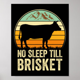 Poster Pas De Sommeil Jusqu'À Brisket Funny Bbq Lover Smo
