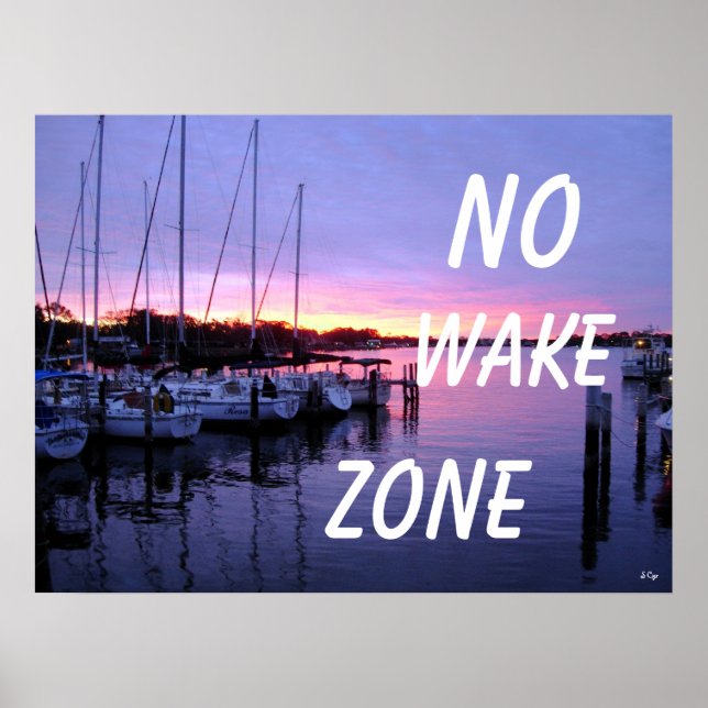 Poster Pas de Wake Zone Marina Sunset (Devant)