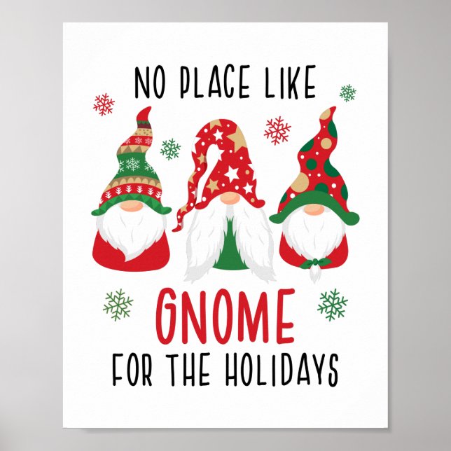 Poster Pas D'Endroit Comme Gnome Pour Les Fêtes Noël (Devant)