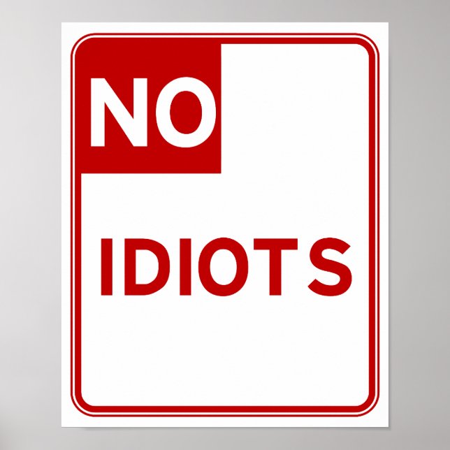 Poster Pas d'Idiots (Devant)