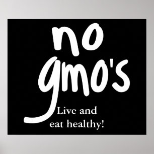Poster Pas d'OGM en vie et manger des Noirs sains