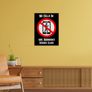 Poster Pas drôle de cellules dans la salle des sciences
