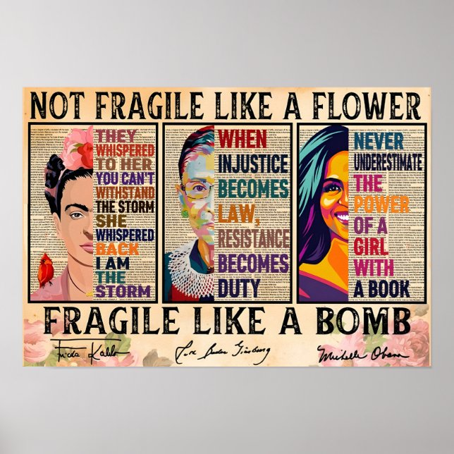 Poster Pas fragile comme une fleur, fragile comme une bom (Devant)