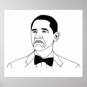 Poster Pas Mauvais Barack Obama Mème Face À La Rage