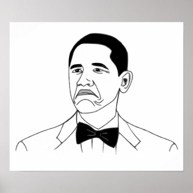 Poster Pas Mauvais Barack Obama Mème Face À La Rage (Devant)