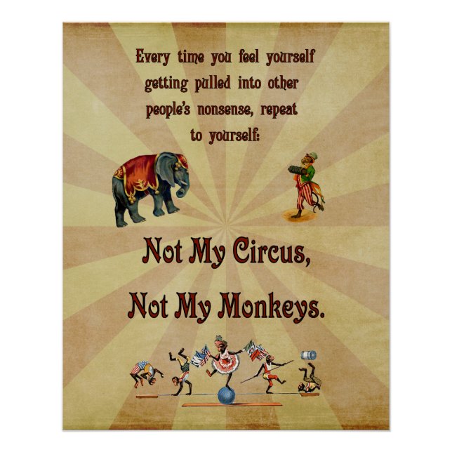Poster Pas mon cirque, pas mes singes (Devant)