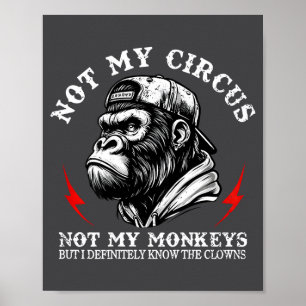 Poster Pas mon cirque pas mes singes je connais tous les