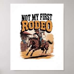 Poster Pas mon premier Rodeo Horse pays Western