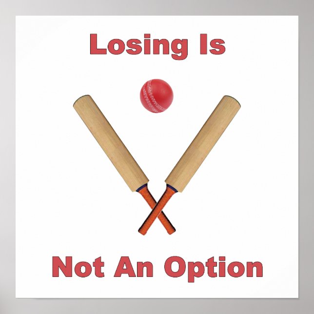 Poster Pas une option de cricket (Devant)