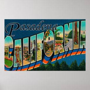 Poster Pasadena, Californie - Scènes de grandes lettres