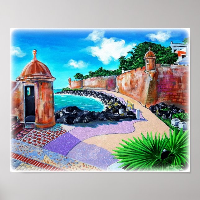 Poster Paseo del Morro, Vieux San Juan, Porto Rico (Devant)