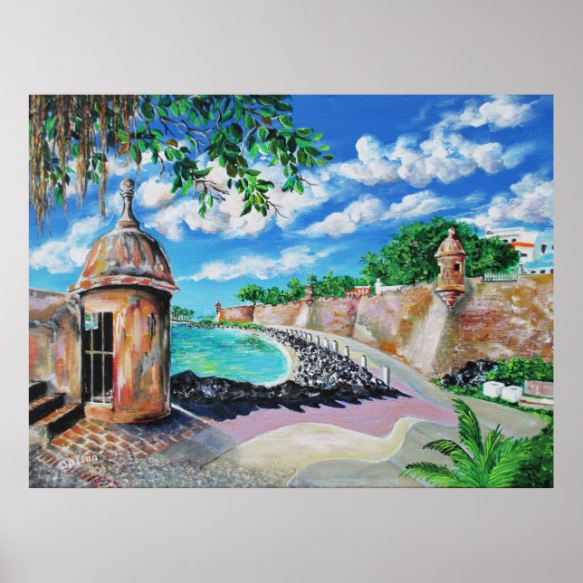 Poster Paseo del Morro, Vieux San Juan, Porto Rico (Devant)