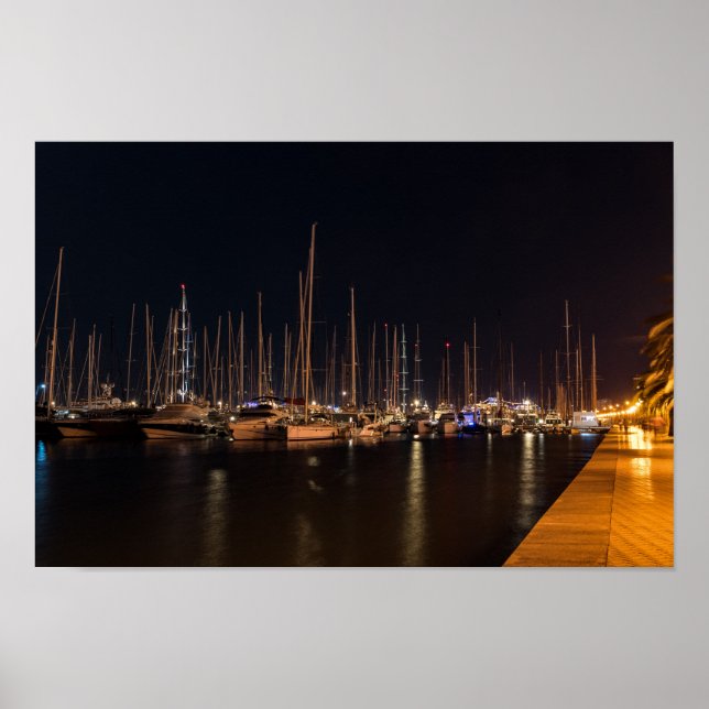 Poster Paseo maritimo la nuit - Palma de Mallorca (Devant)