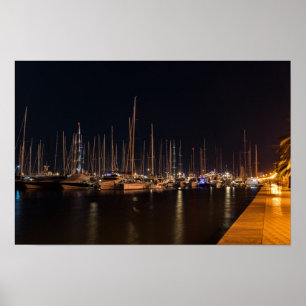 Poster Paseo maritimo la nuit - Palma de Mallorca