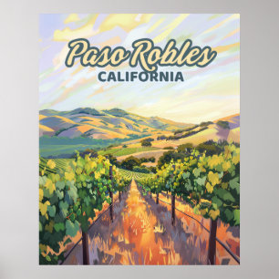 Poster Paso Robles California Vineyard Côte Centrale
