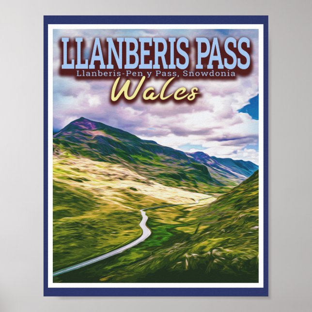 POSTER PASSE DE LLANBERIS - SNOWDONIE - WALES DU NORD (Devant)