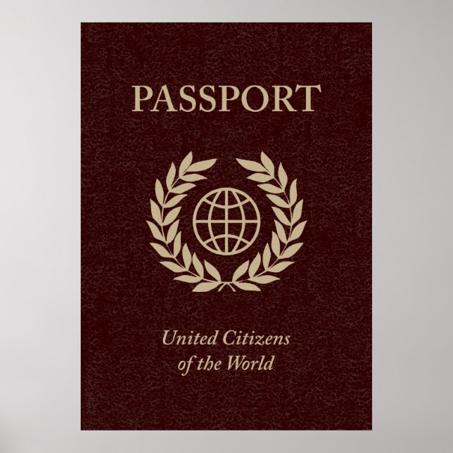 Poster passeport maroon (Devant)