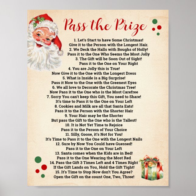 Poster Passez le Poème Prix Jeu de Noël (Devant)