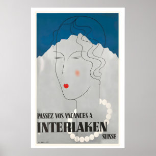 Poster Passez vos vacances à Interlaken Suisse
