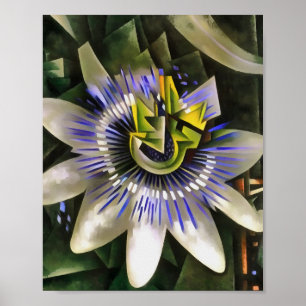 Poster Passiflora Passion Fleur De Style Art Géométrique