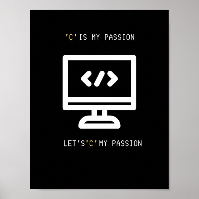 Poster Passion pour la programmation C (Devant)