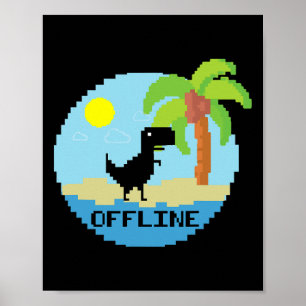 Poster Passionné de technologie de vacances de dinosaure