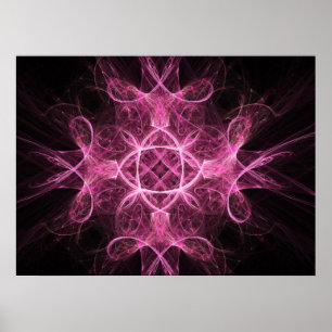 Poster passionné rose fractal