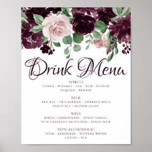 Poster Passions changeantes Menu de boissons au vin vio