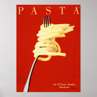 Poster PASTA AL DENTE Razzia nouilles de cuisine italienn