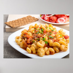 Poster Pasta cuite cavatappi closeuse