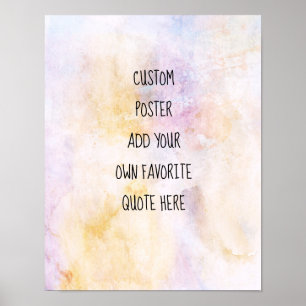 Poster pastel aquarelle ajouter un devis artistique perso