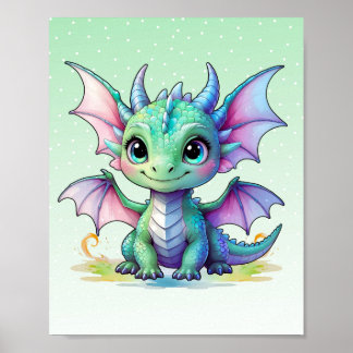 Poster Pastel Baby Dragon Print